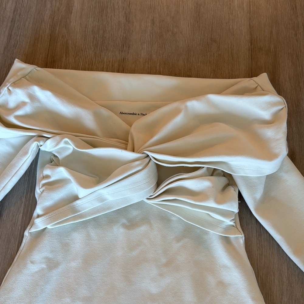 White Abercrombie Off the Shoulder Dress - Picture 2 of 4